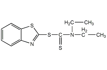 二乙基二硫代氨基甲酸-2-苯并噻唑酯結構式